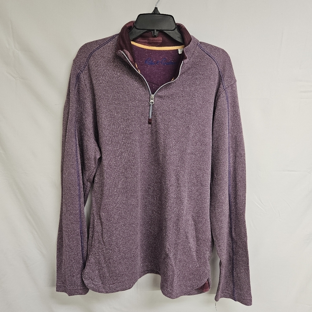 Robert Graham Sweater Adult Large Red Long Sleeve Quarter Zip Casual Luxury Mens